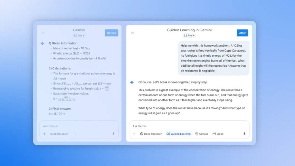 Google Gemini Gains Guided Learning with LearnLM Integration