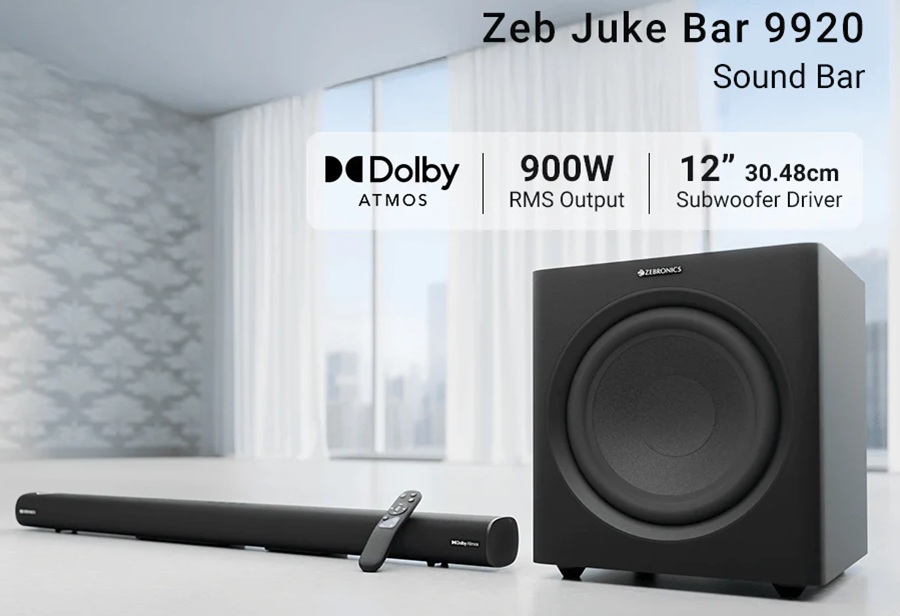 Zebronics Zeb Juke Bar 9920 7.1.2 900W Dolby Atmos Soundbar