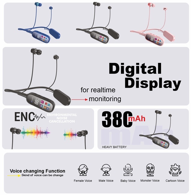 Unix Amor (UX-480) Wireless Neckband with Display